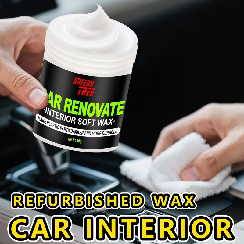 GREEDY TRICE Renovate Wax – Polishing & Blackening for Car Plastic Trim, Restores Faded Bumper & Molding with Deep Black Shine,