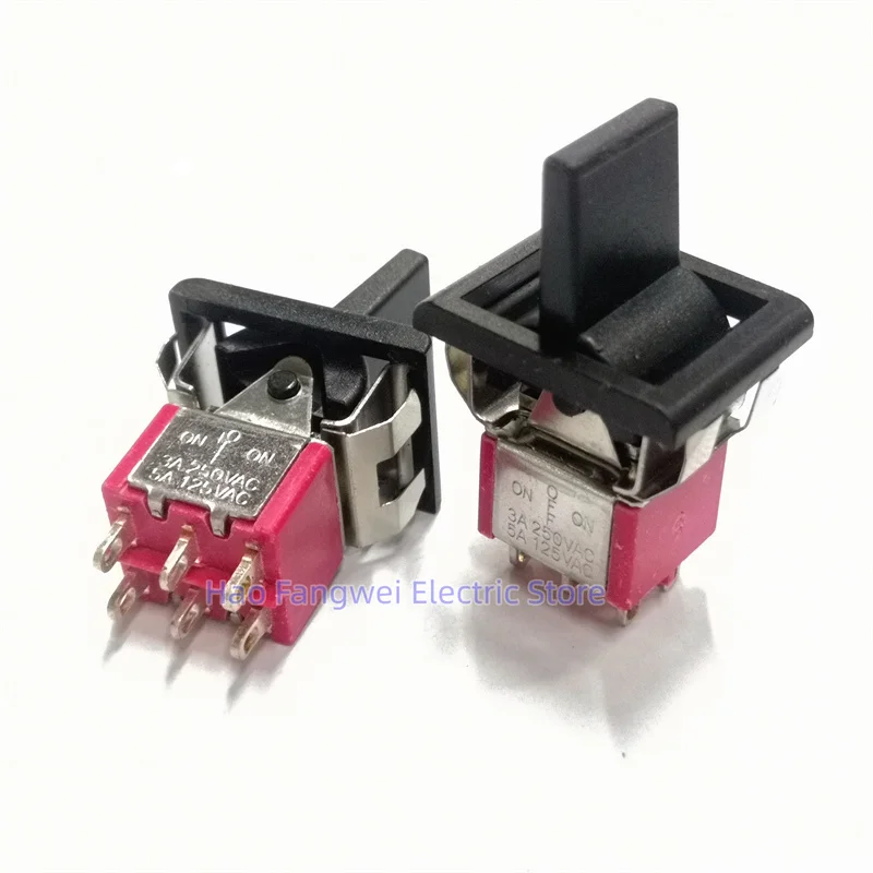 2PCS SH salecom dual reset T80-R self-locking R8017 R8018A-P14 power switch 6-pin 3-speed toggle switch
