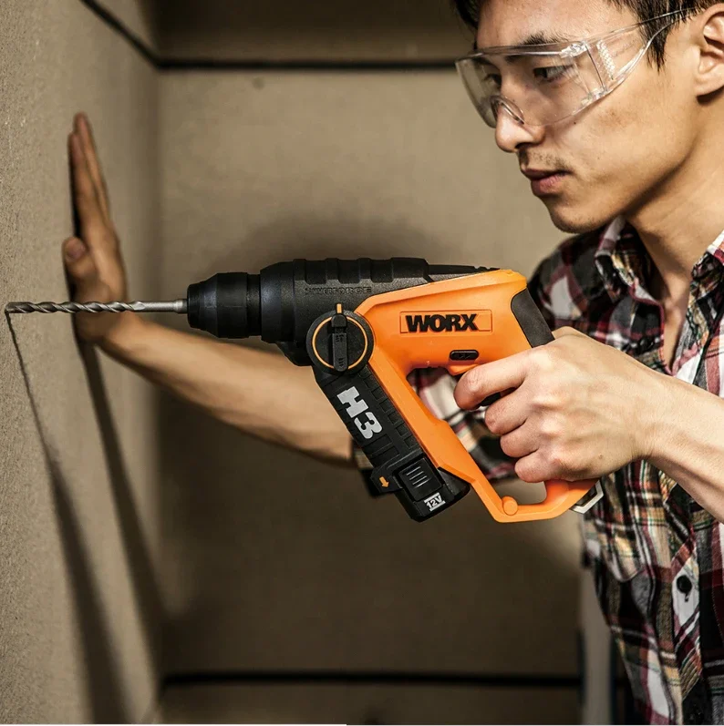 

Multi-function Electric Hammer 12V Charging Hammer Impact Drill Tools with Forward and Reverse Button WX382