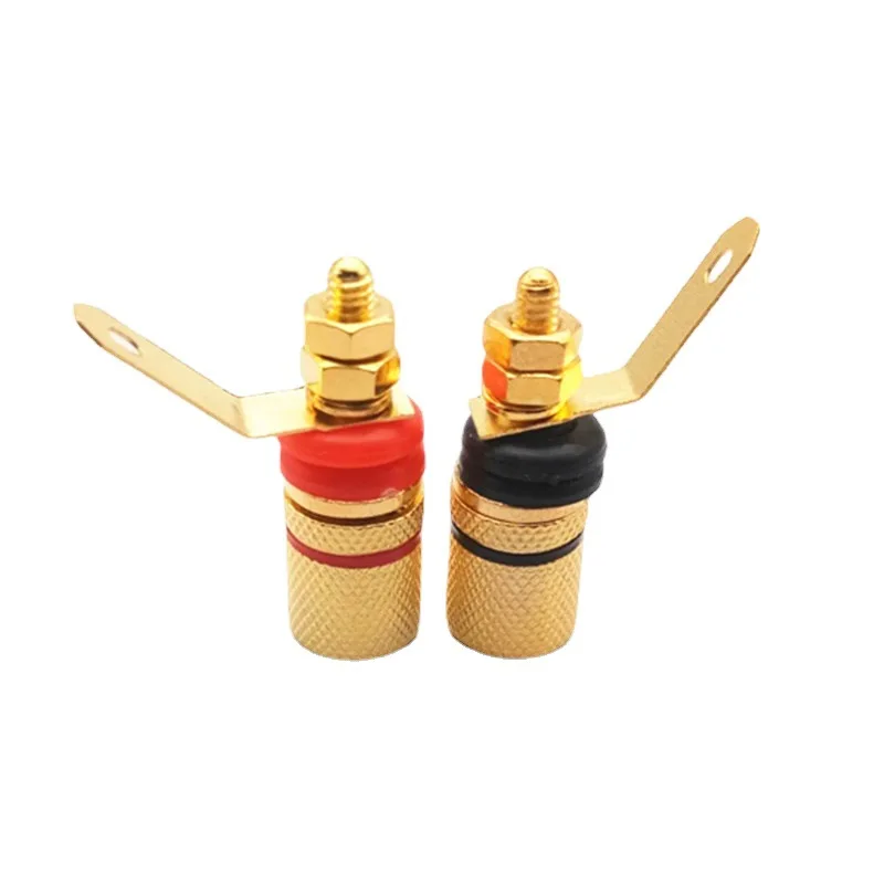 Gold Plated Amplifier Speaker Terminal Binding Post Banana Plug Socket Connector Suitable for 4mm banana plugs