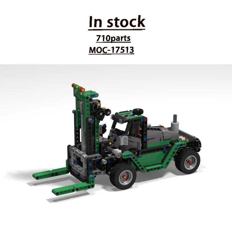 

MOC-17513 New Urban Farm Goods Forklift Building Block Model, 710 Parts, Boys' and Children's Birthday and Christmas Toy Gift