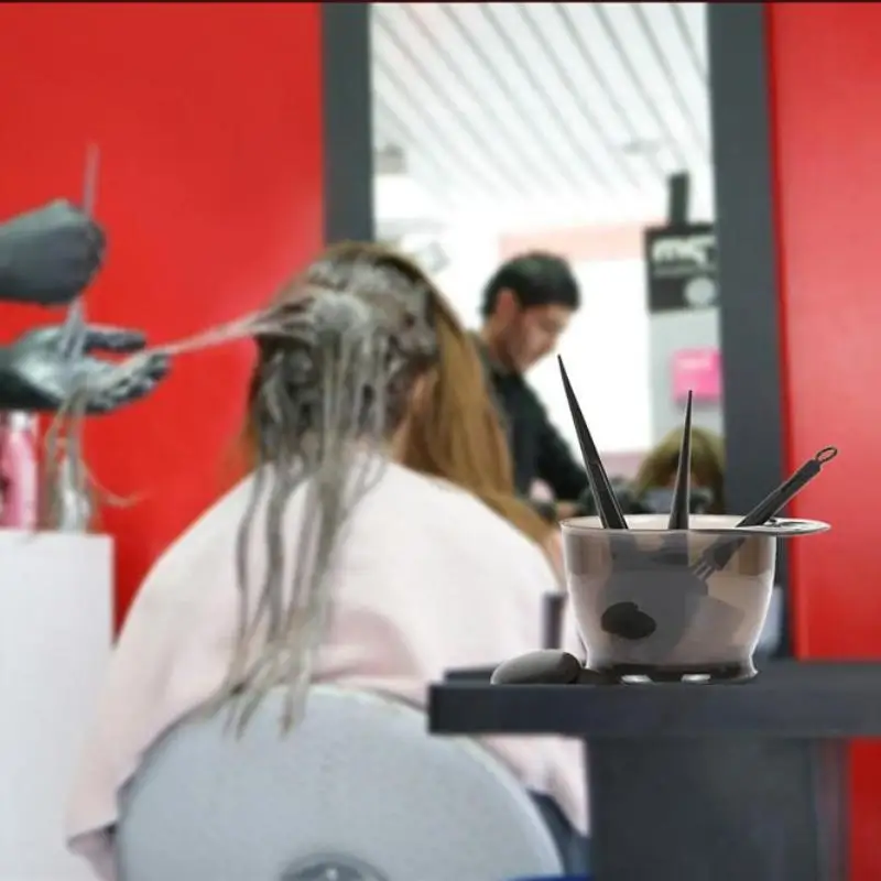 Juego de cuencos de cepillo para tinte de cabello, 4/6 Uds., con tapas para las orejas, mezclador de tinte, aplicador para teñir el cabello, accesorios de estilismo para peluquería