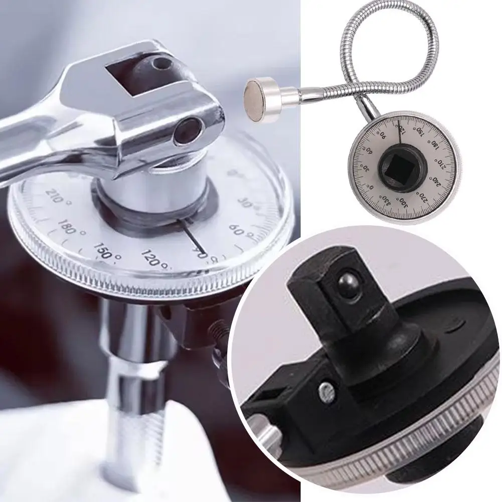 1/2 Torque Angle Gauge 360° Adjustable Torque Meter Torque Angle Tool Wrench Indicator Car Measure Tools Professional Repai S1V0