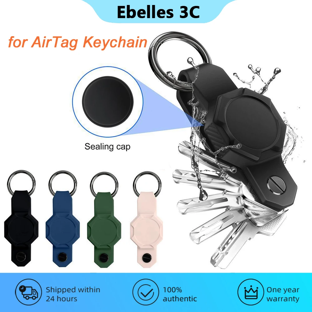 For Airtags Keychain Silicone Case Waterproof Key Chain Ring Holder Case Man Accessories Key Organizer Anti-lost Tracker