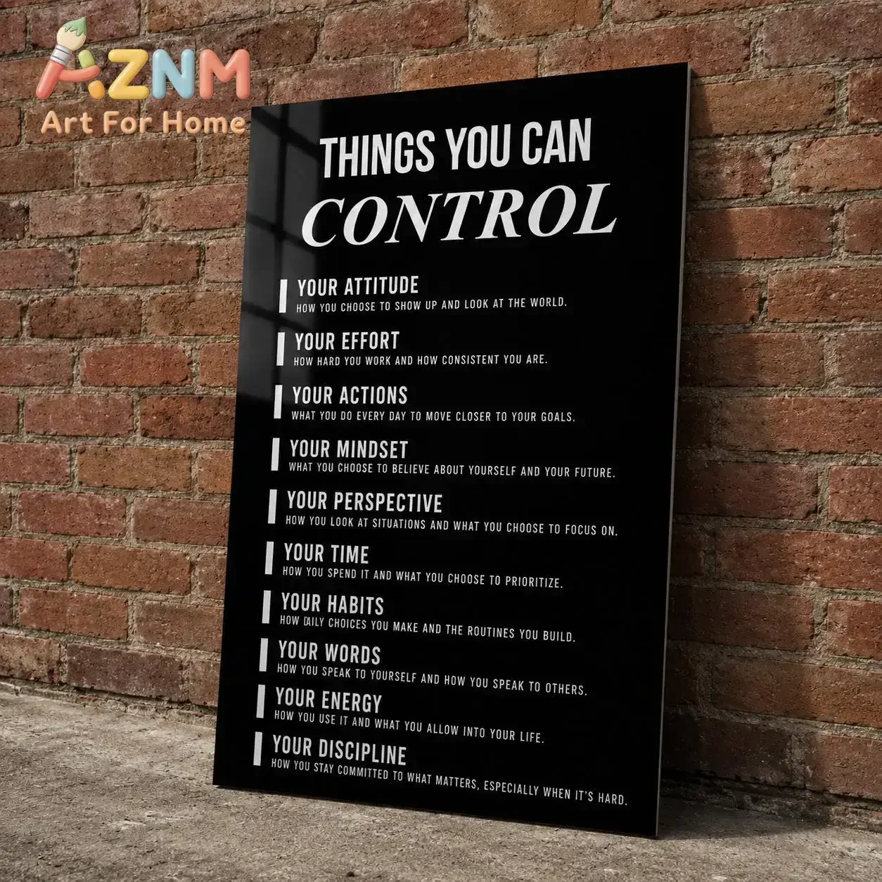 Things You Can Control Sign, The Controllables Sign, Acrylic Wall Art, Motivational Sign, Office Sign, Business Office Sign