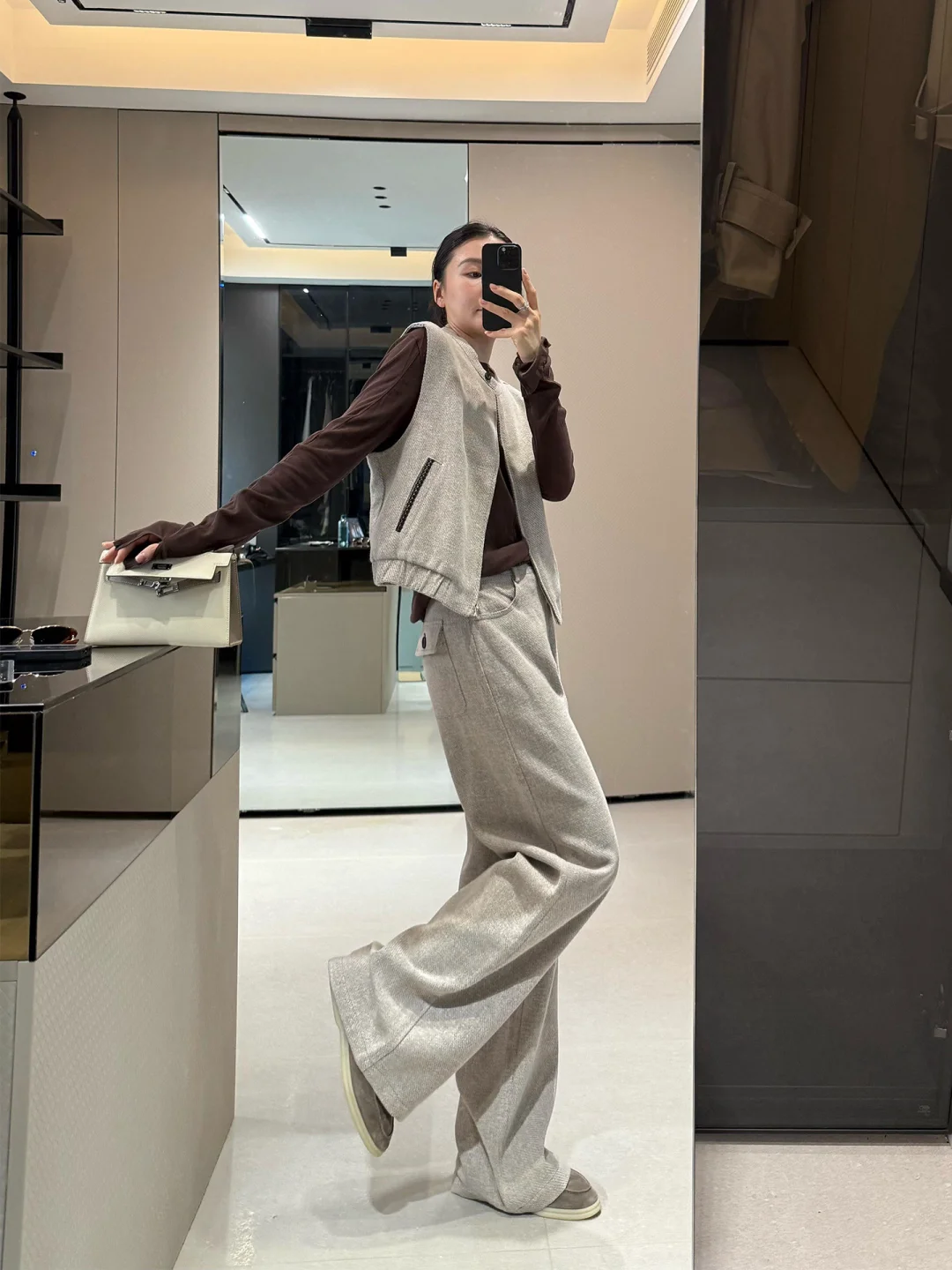 

ay Vest Wide Leg Pants Set Women's Casual Spor Old Money Sle Early Autumn Outfit Korean Aosphere Commute Faion