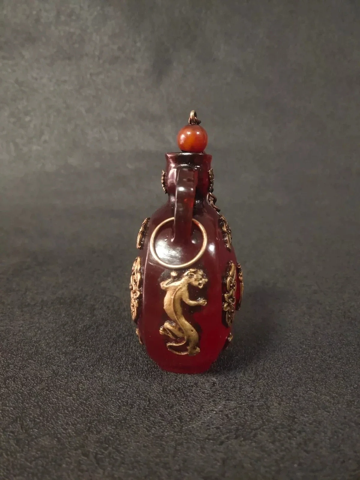 Collectible Chinese old beeswax inlay tibet silver buddha handmade snuff bottle