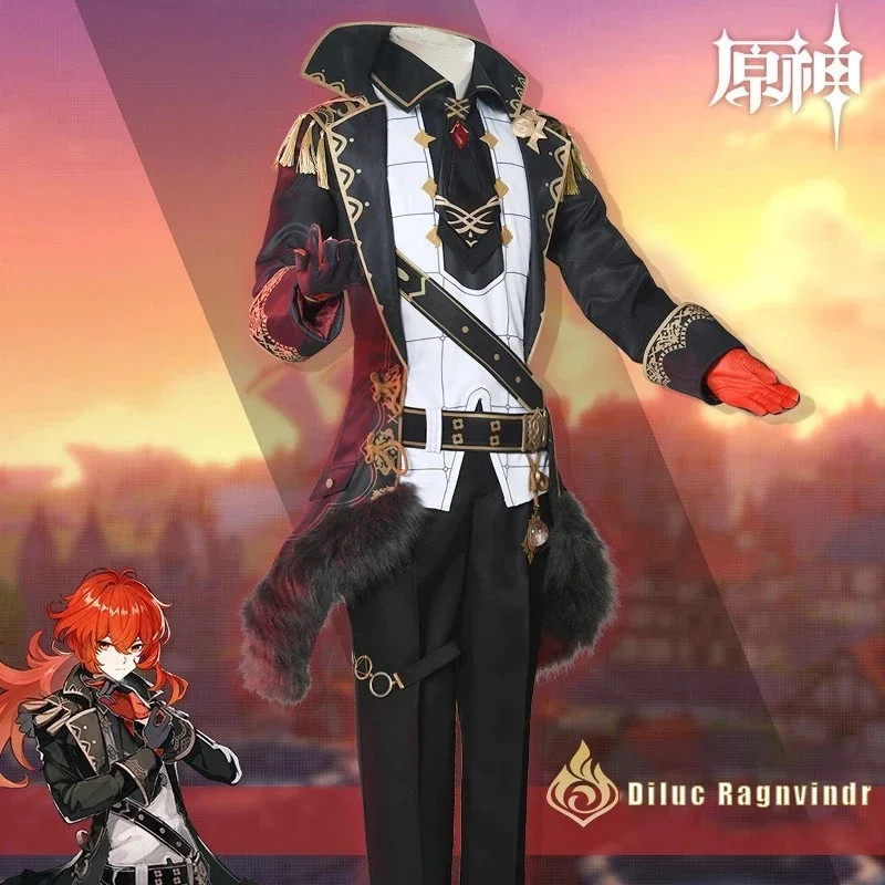 

Genshin Impact Cosplay Uniform Diluc Ragnvindr Cosplay Costume Noble Outfit Diluc Games Uniform Cosplay Diluc suits clothes