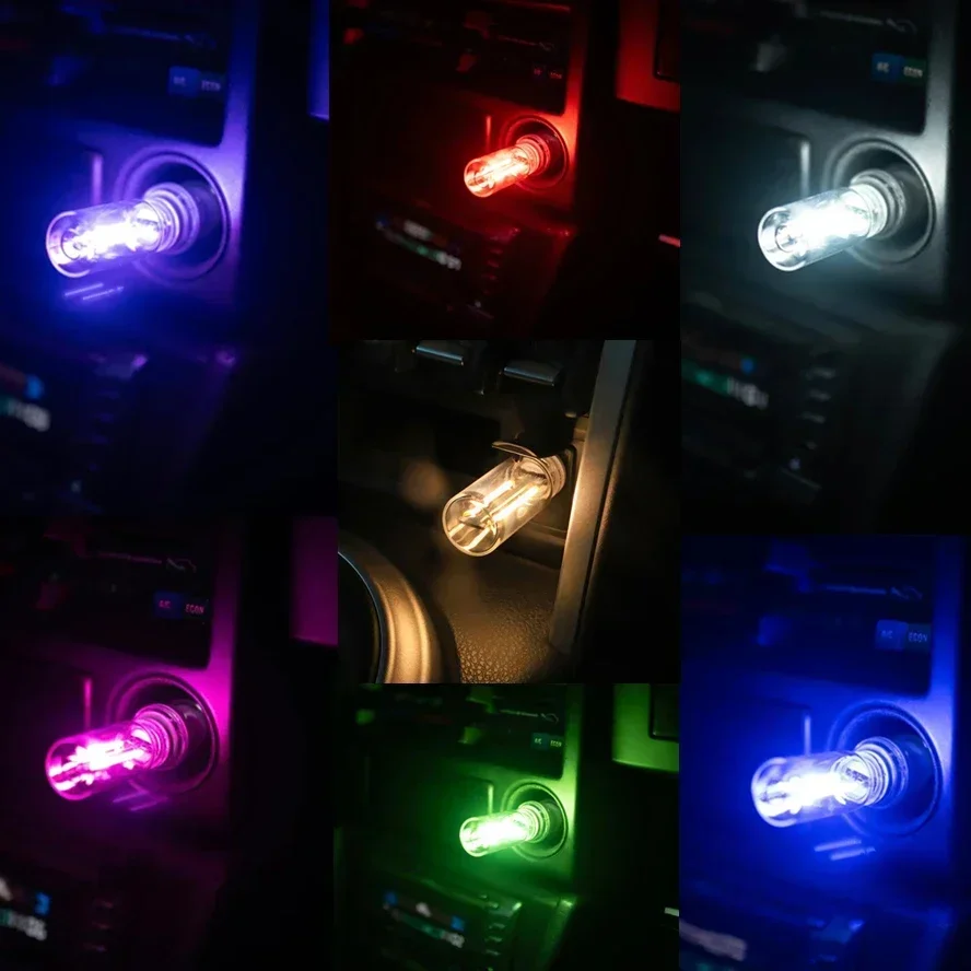 Dimmable USB Touch Filament Bulb Colorful LED Glass 5V USB Night Light Retro Edison Bulb Car Decoration Bedroom Decoration Toys