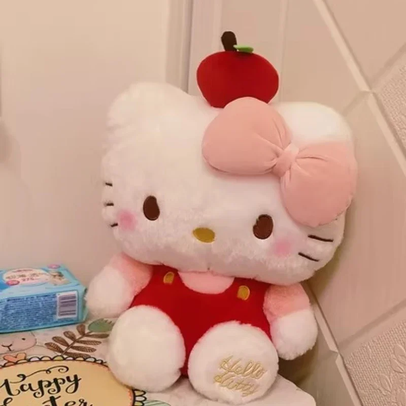 Sanrio Hello Kitty Apple juguete de peluche decoración de la habitación lindo dibujos animados comodidad suave almohada muñeca chico cumpleaños regalos de navidad