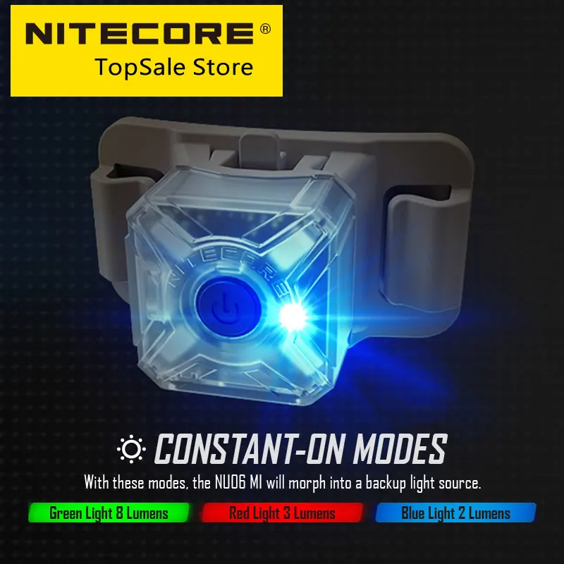 Imagem -02 - Nitecore Nu06 mi ir Mini Luz de Sinal Quatro Fonte Led Usb-c Recarregável Militar Tático Aviso Farol para Capacete Mochila