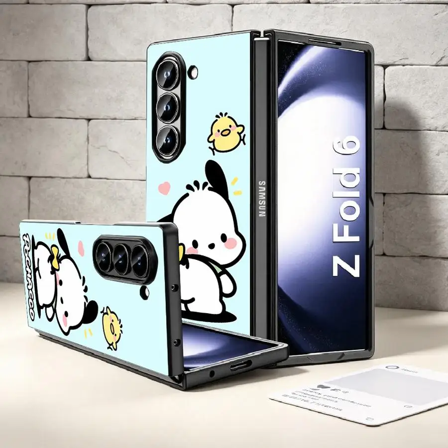 Sanrio Pochacco Back Phone Cover Funda Case for Samsung Galaxy Z Flip 8 Flip6 Z Fold 8 7 6 5 4 3 Flip4 Flip7 FE Flip5 Flip3 Z view 2