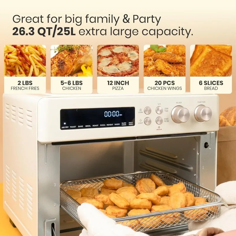 ความร้อนอินฟราเรดสไตล์ Cucina หม้อทอด Air fryer เตาอบเครื่องปิ้งขนมปังเคาน์เตอร์ขนาดใหญ่พิเศษเตาอบพาความร้อน