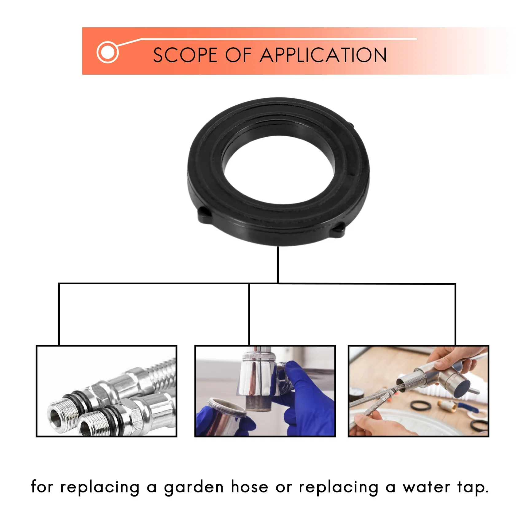 ABJN-Garden Hose Washers Rubber Washers Seals,Self Locking Tabs Keep Washer Firmly Set Inside Fittings For Garden Hose And Water