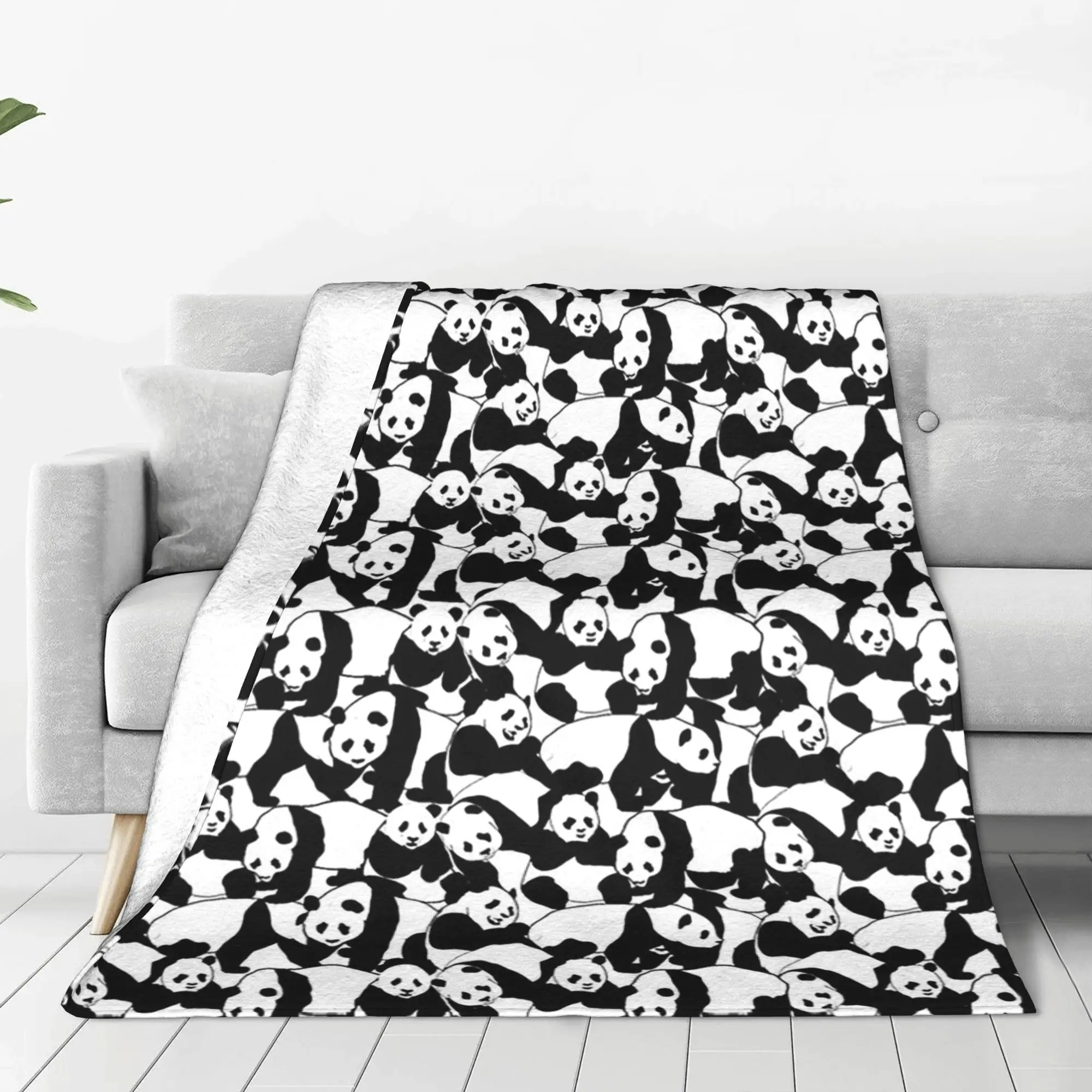 Panda pattern 1 Blanket Breathable Flannel Sofa Throw Blanket for Home Bedroom Outdoor Throws Bedspread Quilt