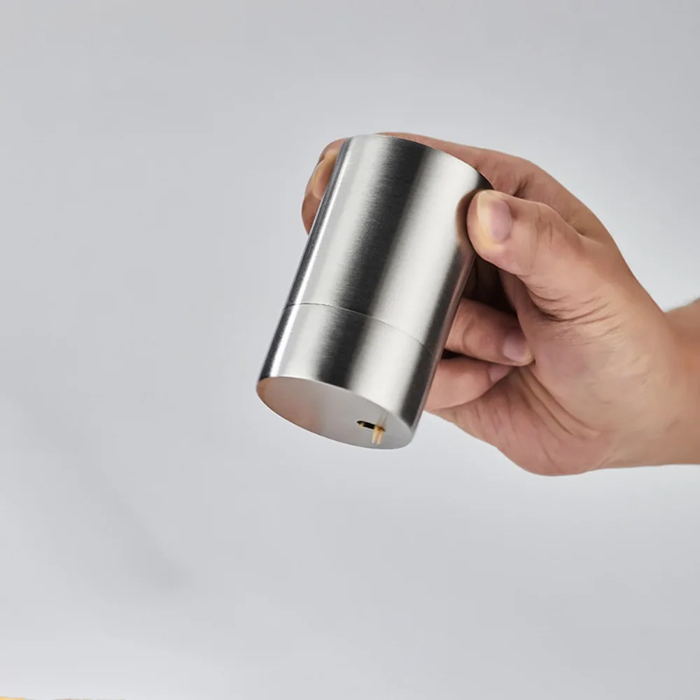 Portable Stainless Steel Toothpick Holder Thickened with Automatic Spring Cover Toothpick Storage Box Simple Anti Fall