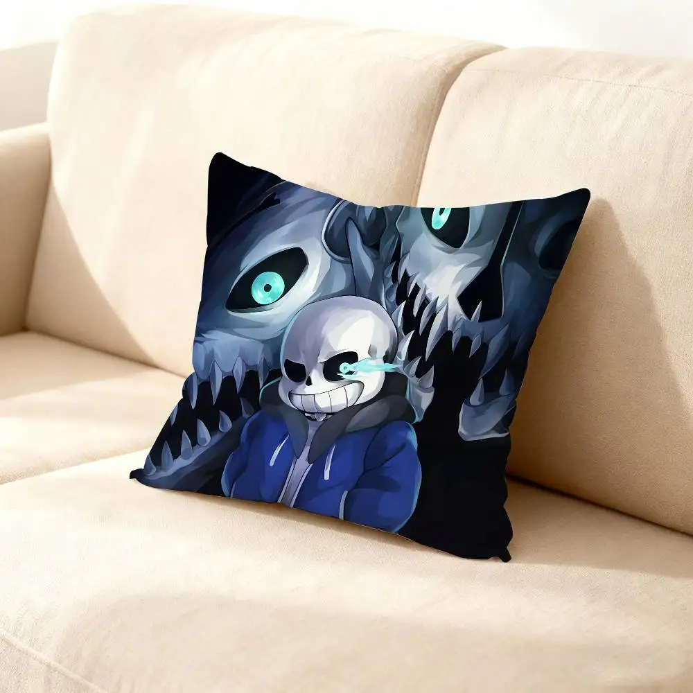 

U-Undertale Sans doggo Pillow Case For Sofa Decor Car Office Room Printing Cushion Cover Decorations and Protector