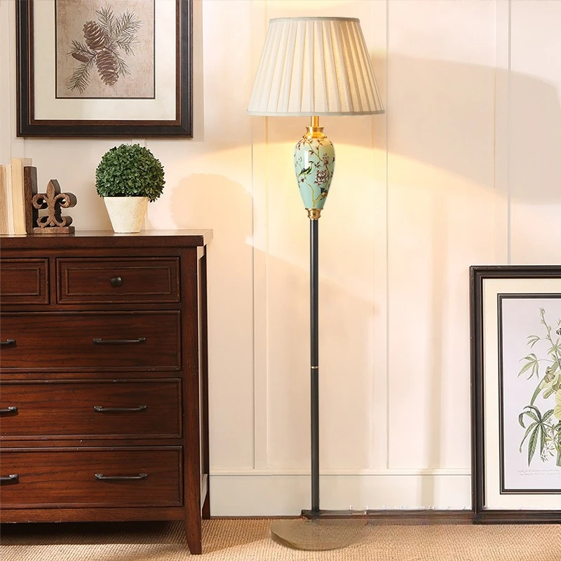 American villa living room study floor lamp hotel hall European simple ceramic decoration