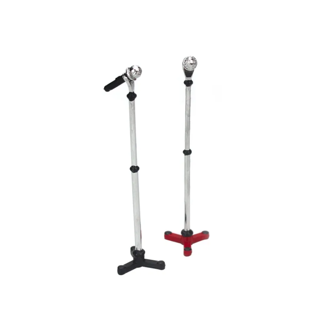

Micro Landscape Microphone Stand Alloy Furniture Mini Microphone Model Assembled 1:12 Scale 1:12 Dollhouse Accessories
