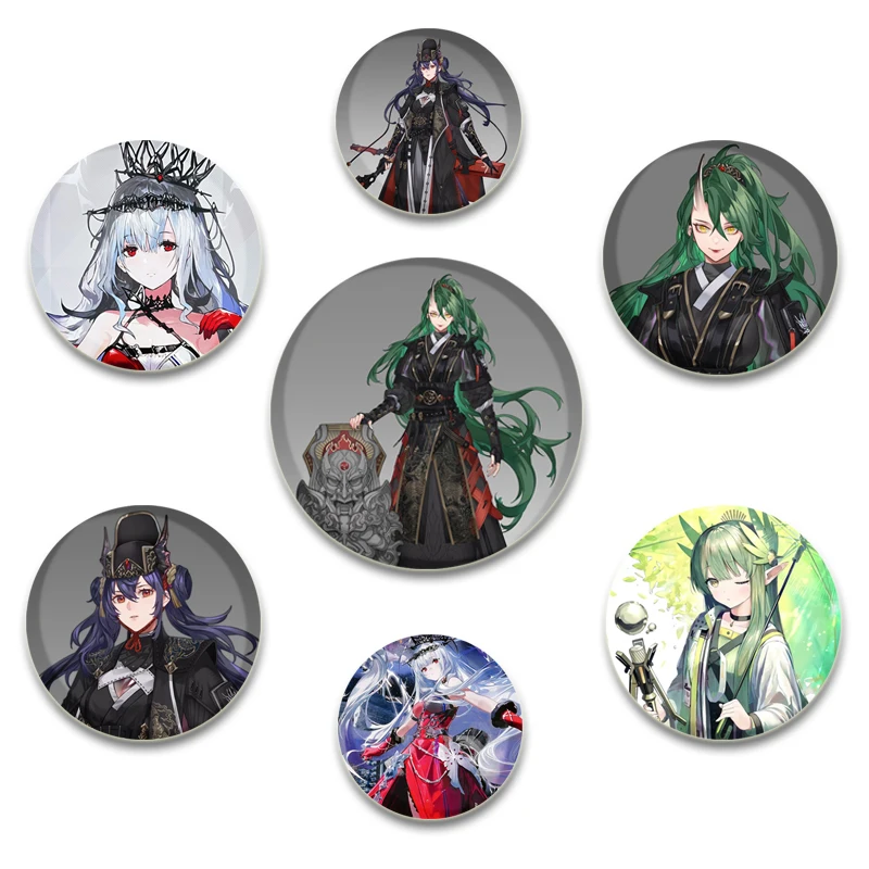 32/44/58mm Anime Arknights Simple Button Pin, Snap in Design Brooch, Daily Stylish Ornament Badge, Ideal Gift for Friends