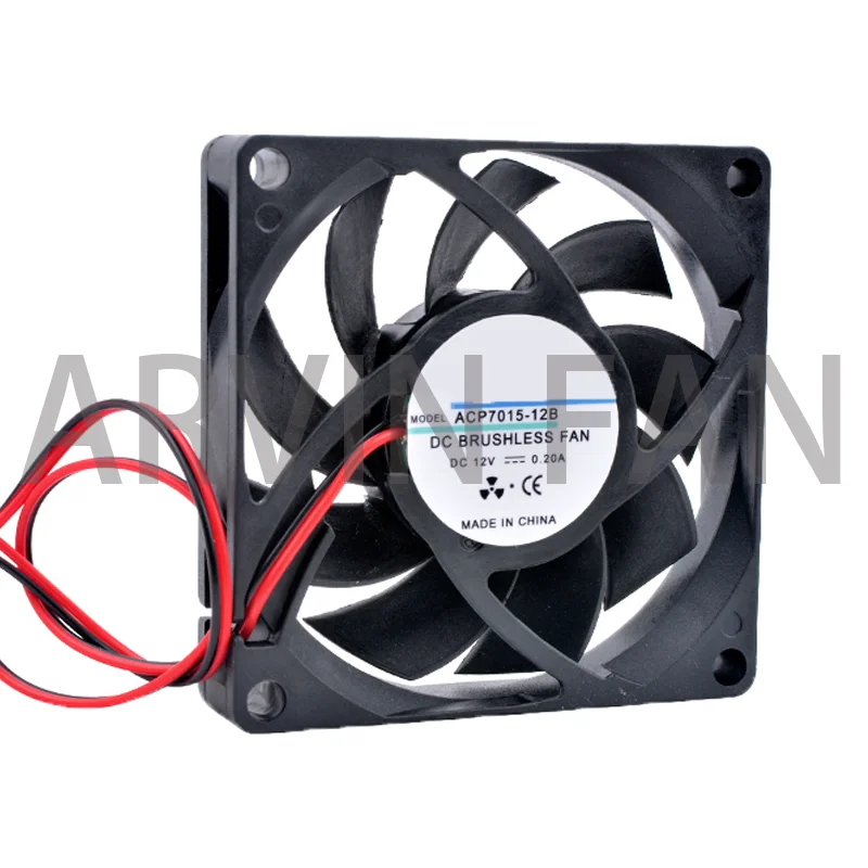 Kipas angin AC 7015 7cm 70mm asli baru 70x70x15mm DC 5V 12V 24V 2pin kipas pendingin untuk sasis Inverter Router catu daya