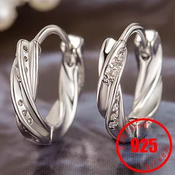 925 sterling silver women's earrings earrings set with Zircon beautiful unique design charm jewelry wedding gift