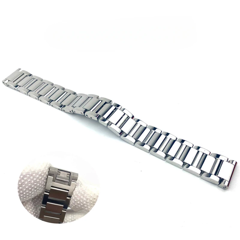 For Cartier Ballon Bleu De Series Watchband Men Women 28 Steel Strap 42mm33 Bracelet 36 Convex Interface Solid Steel Watch Strap