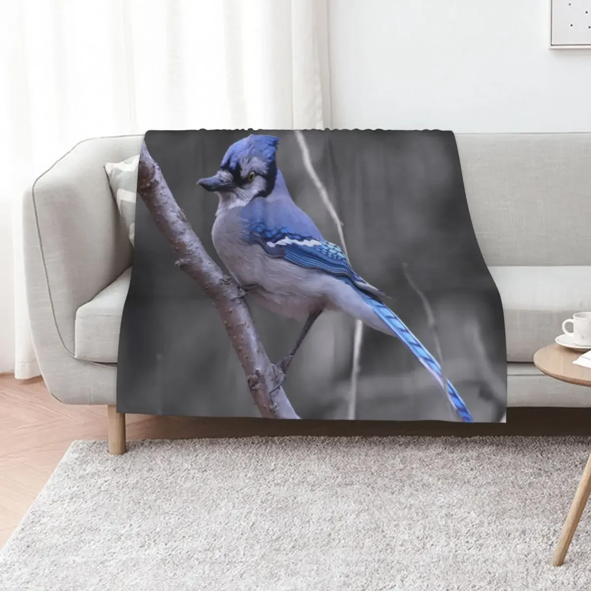 

Bluejay Throw Blanket Flannels funny gift Picnic Furrys Blankets