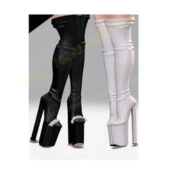 Black Rivets Decor Over The Knee Boots Platform Chunky High Heel Fashion Sexy Women Shoes 2024 Spring Zapatos Para Mujere