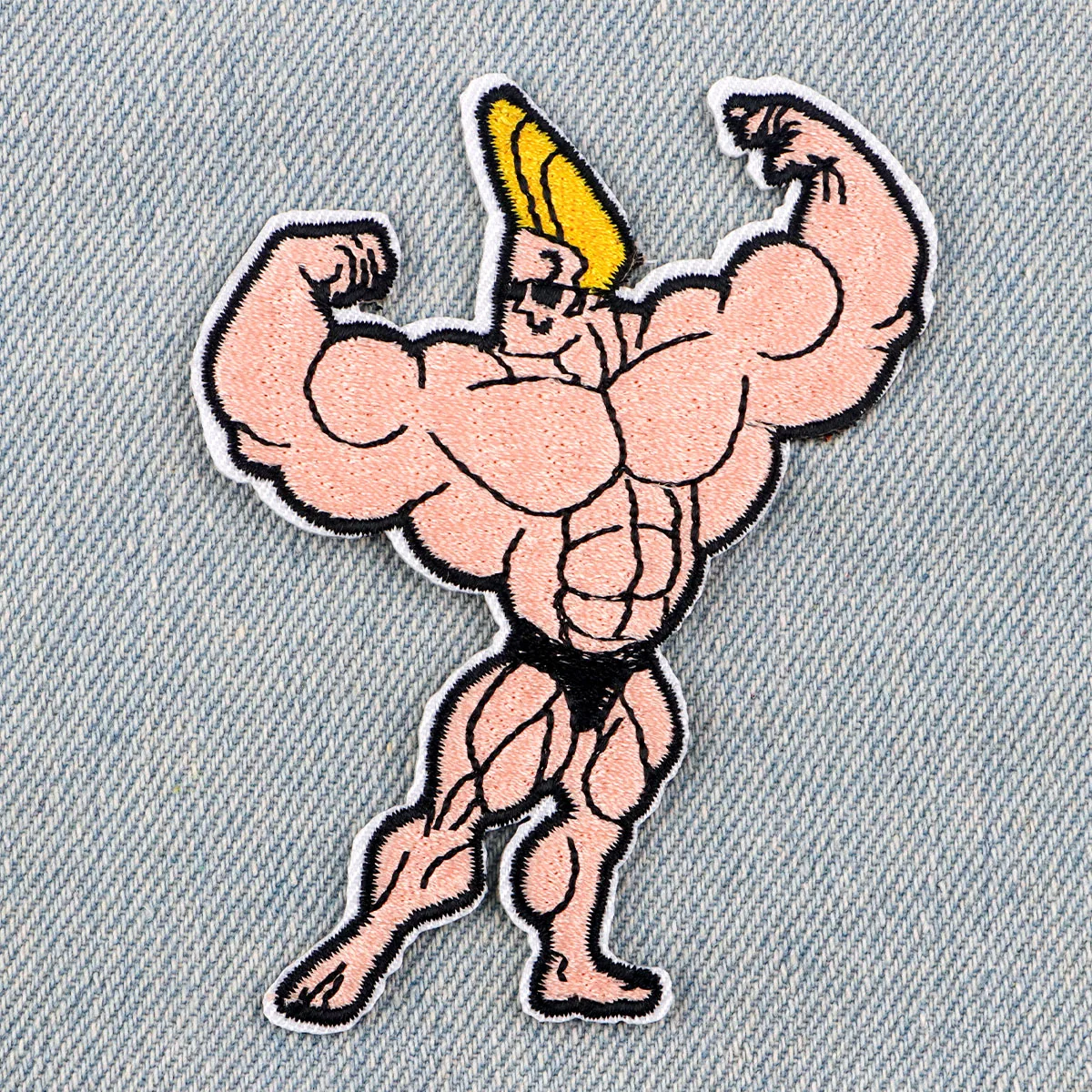 Strong Man Cartoon Embroidered Patches For Clothing Backpack DIY Badge Patches Textile Patches On Clothes Stickers Appliques