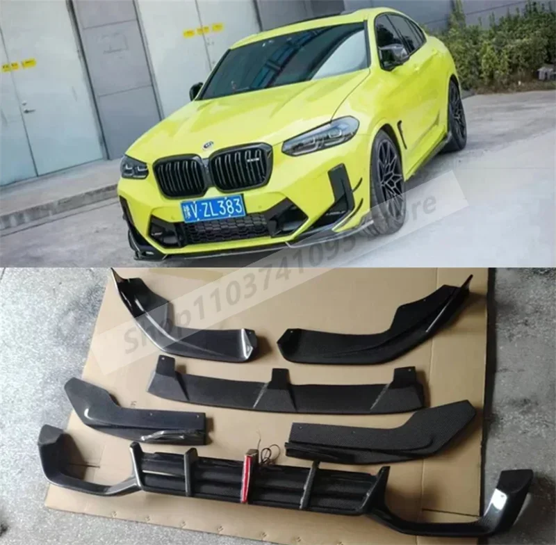 Real Carbon Fiber Front Lip & Rear Bumper Trunk Door Diffuser Lid Spoiler Body Kit For BMW F97 X3M F98 X4M LCi 2022 2023 2024