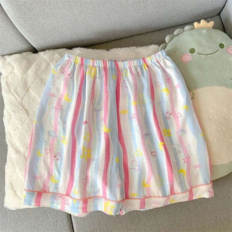 2Summer short-sleeve cloud cotton pajama set for women, comfortable and trendy, shorts that can be worn outside, home wear set image 4