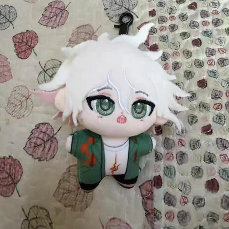 Japanese Anime Nanami Chiaki Nagito Komaeda Facial Embroidery Pocket Plush Doll Backpack Hanging Ornament Friend's Birthday Gift