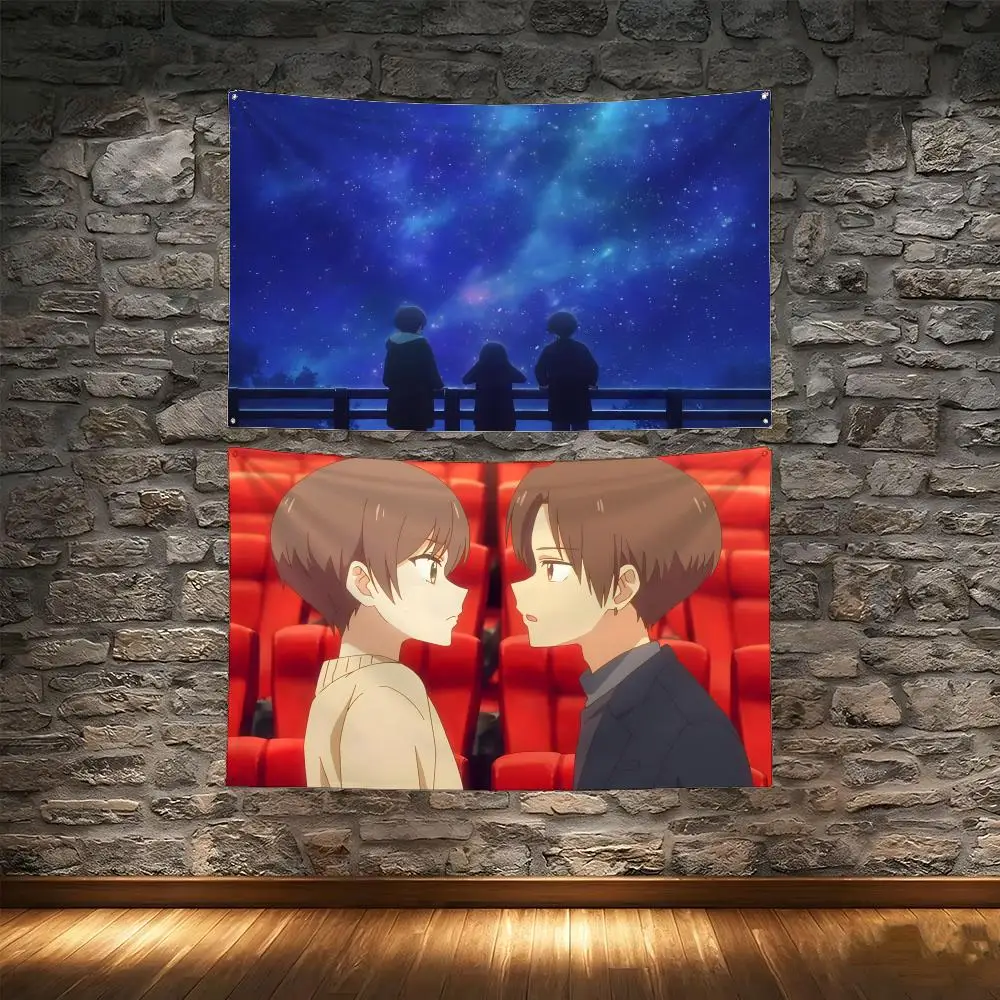 School Romantic Anime S-Senpai wa Otokonoko Flags Tapestry Creative Pattern Photo Living Room Wall Art Party Outdoor Decor