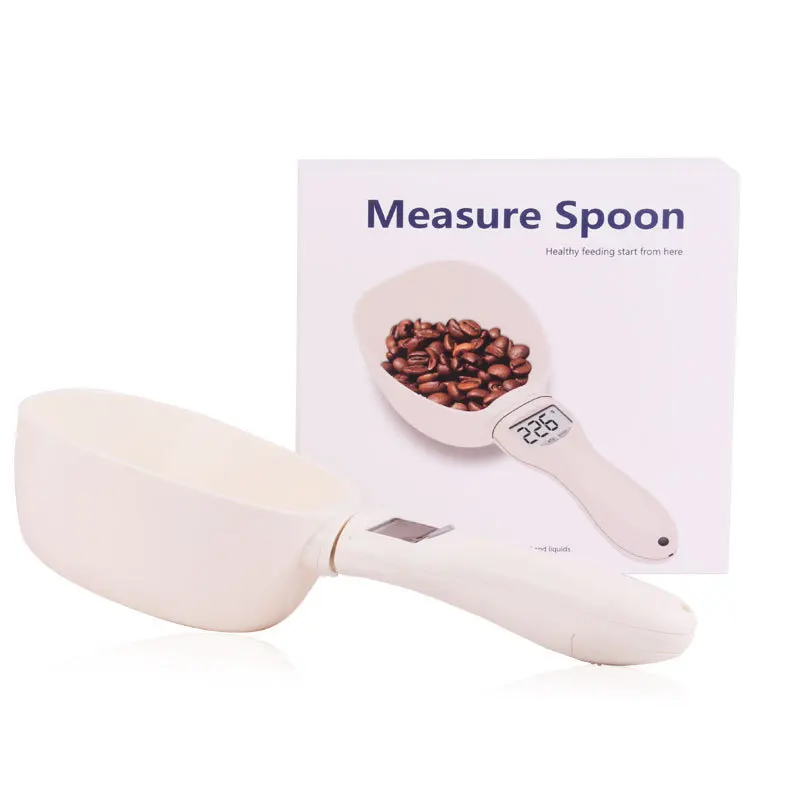 Pet Food Scale LCD Digital Electronic Measuring Spoon Dog Cat Feeding Bowl Kitchen Scale