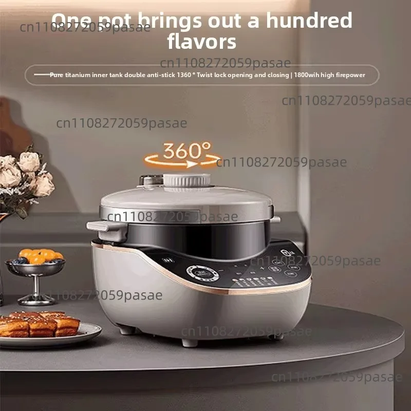 High-end pure titanium touch control multi-function electronic pressure cooker uncoated slow cooker