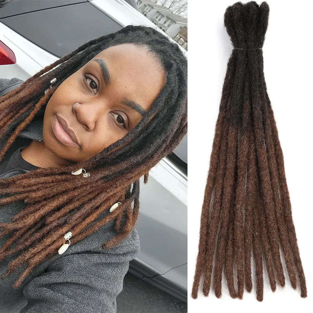 Estensioni Dreadlock per uomo/donna Afro crespo dritto 100% capelli umani fatti a mano estensioni Loc capelli per treccia all'uncinetto