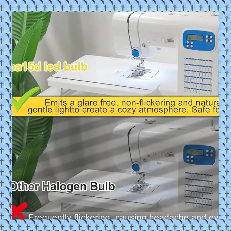 

NOCM BA15DLED 120V Dual Contact Bayonet Base LED Bulb 0 Watt Halogen JD T3/T4 Equivalent Replacement Sewing Machine LED Bulb D