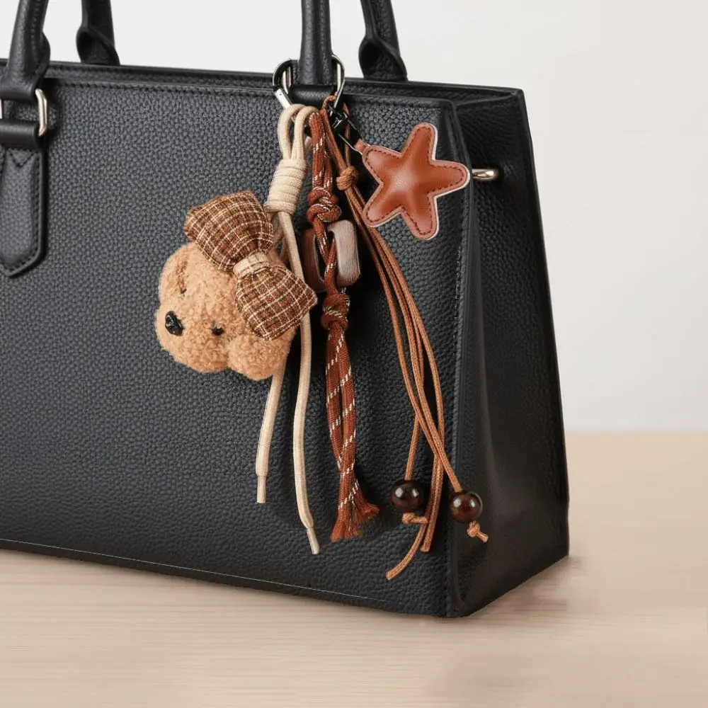 Porte-clés en peluche étoile à cinq branches pour petit chien, sac suspendu en corde tissée, pendentif pour petit chien, breloques, cadeau du nouvel an