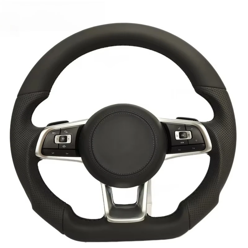 

Real Leather for Volkswagen Golf 7 7.5 gti Mk7 Polo Gts Gtd Gte R passat Cc R-line Other Models Black Sports Steering Wheel