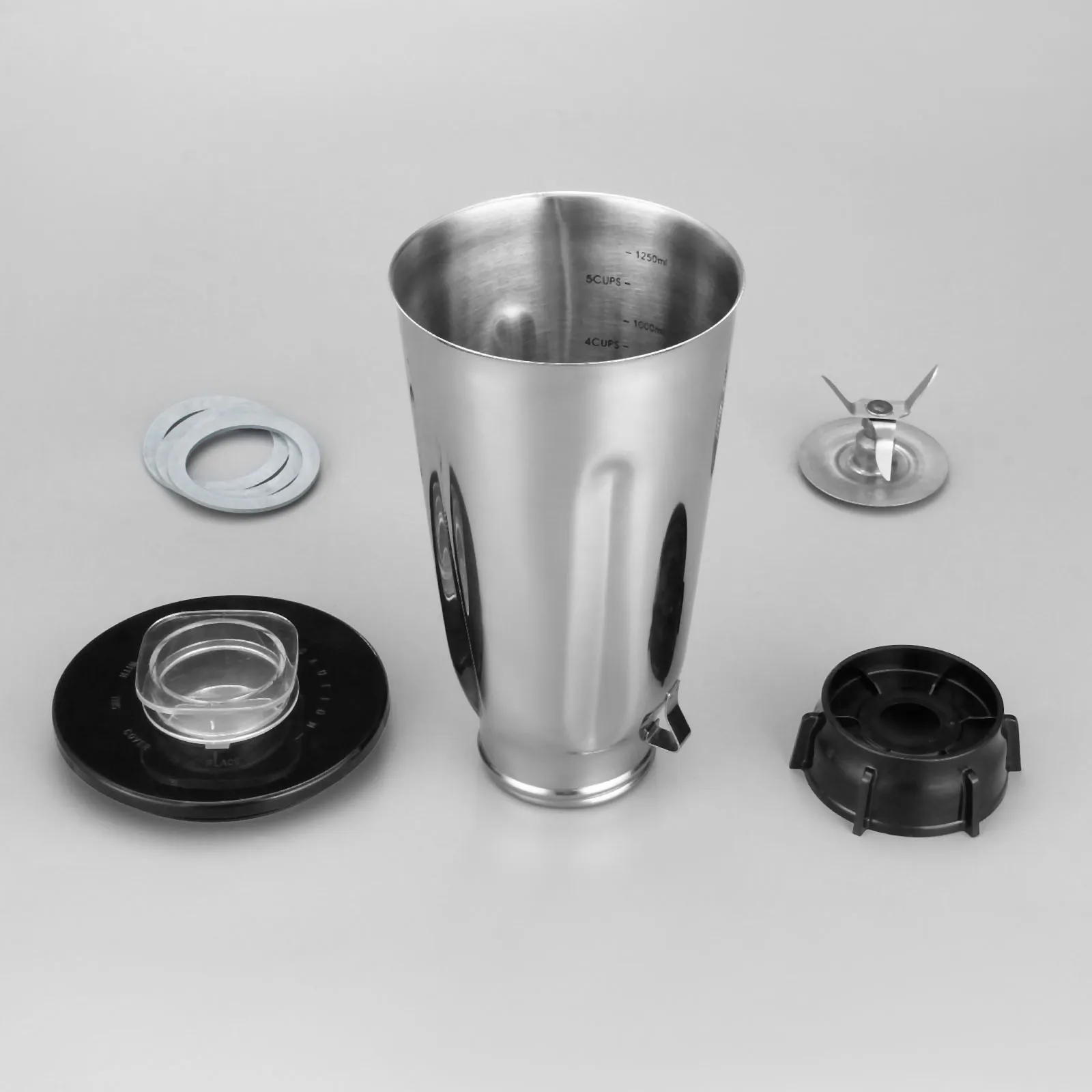 6pcs/kit 5 Cup Stainless Steel Blender Jar Set Lid/ice Crusher Blade/Base Bottom Screw Cap/Gasket Seal Fits for Oster Blender