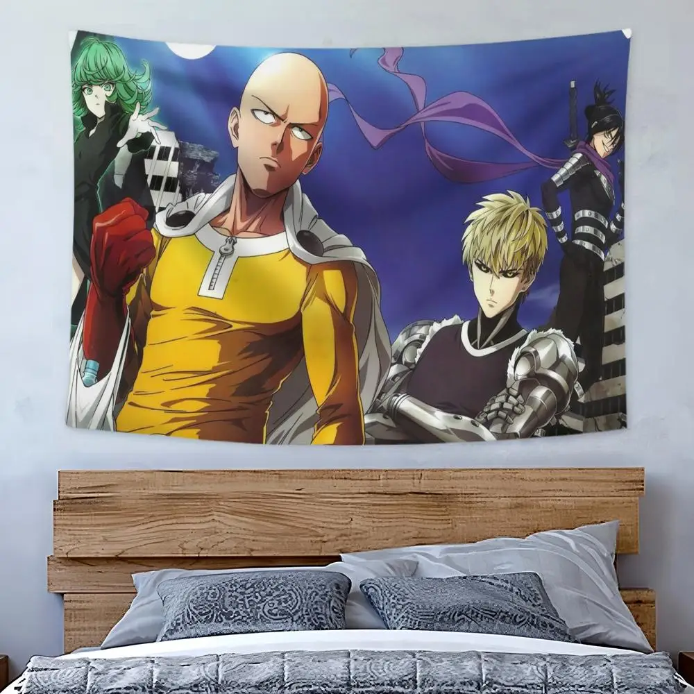 Action Comedy Anime O-One Punch M-Man Tapestry Art Decor Banner Microfiber Backdrop for Bedroom Living Room Bar Garden Party