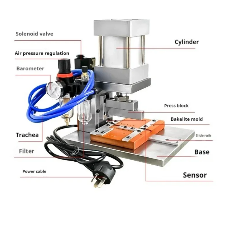 40P IDC Pneumatic Pressure Computer Cable Crimping Machine, FC Gray and White Cable Crimping Machine