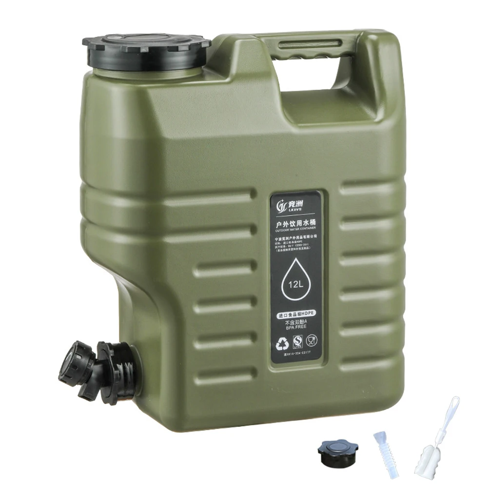 Distributeur d'eau sans BPA de qualité alimentaire, camping en plein air, randonnée, stockage d'urgence, 3.2 gallons, 12L, E27, PE, clics gratuits, vraiment aucune fuite