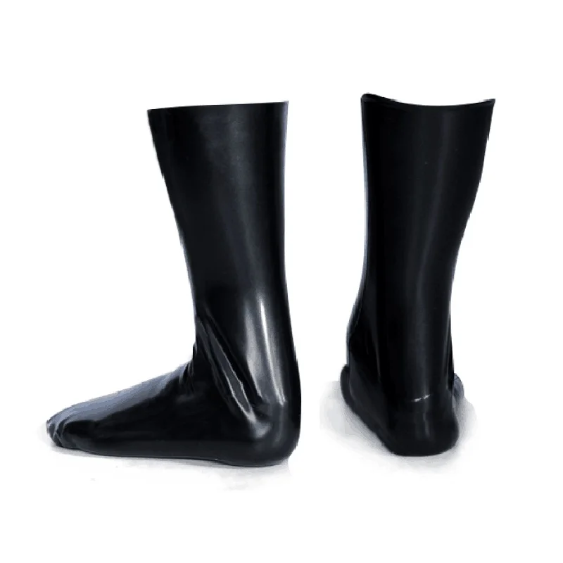 Latex Socks Sexy Knee Hosiery Plain Cosplay Seamless Without Glue one piece Stocking  0.6mm Extra Thickness