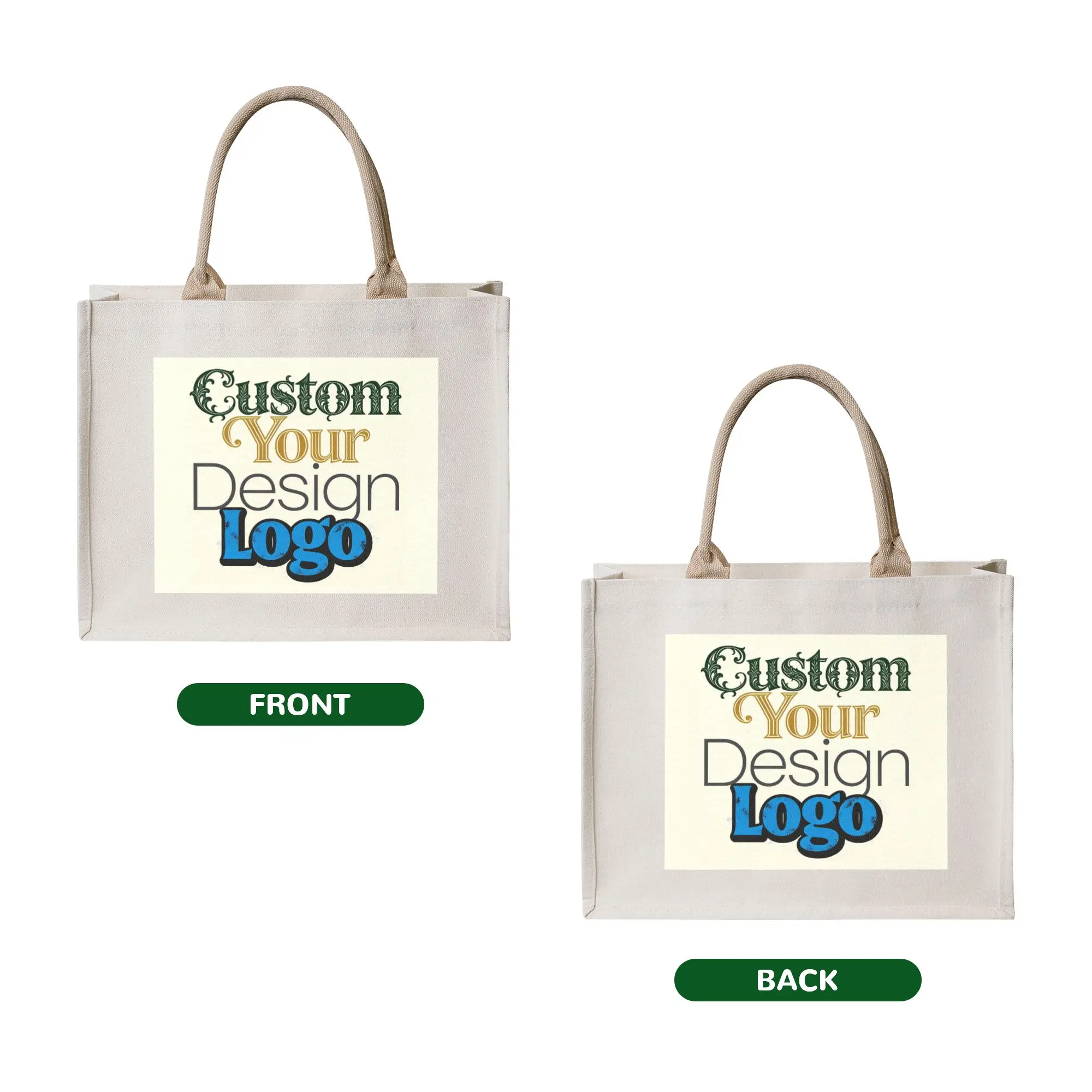 Custom Your Design Logo Groceries Tote Shopping Bags Women Funny Photo Name Printed Shoulder Shopper Bags Large Capacity Handbag