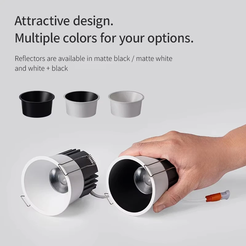 LED راحة النازل الأسود الأضواء الحديثة داخلي المضادة للوهج CRI97 الألومنيوم ضوء السقف لغرفة المعيشة غرفة نوم