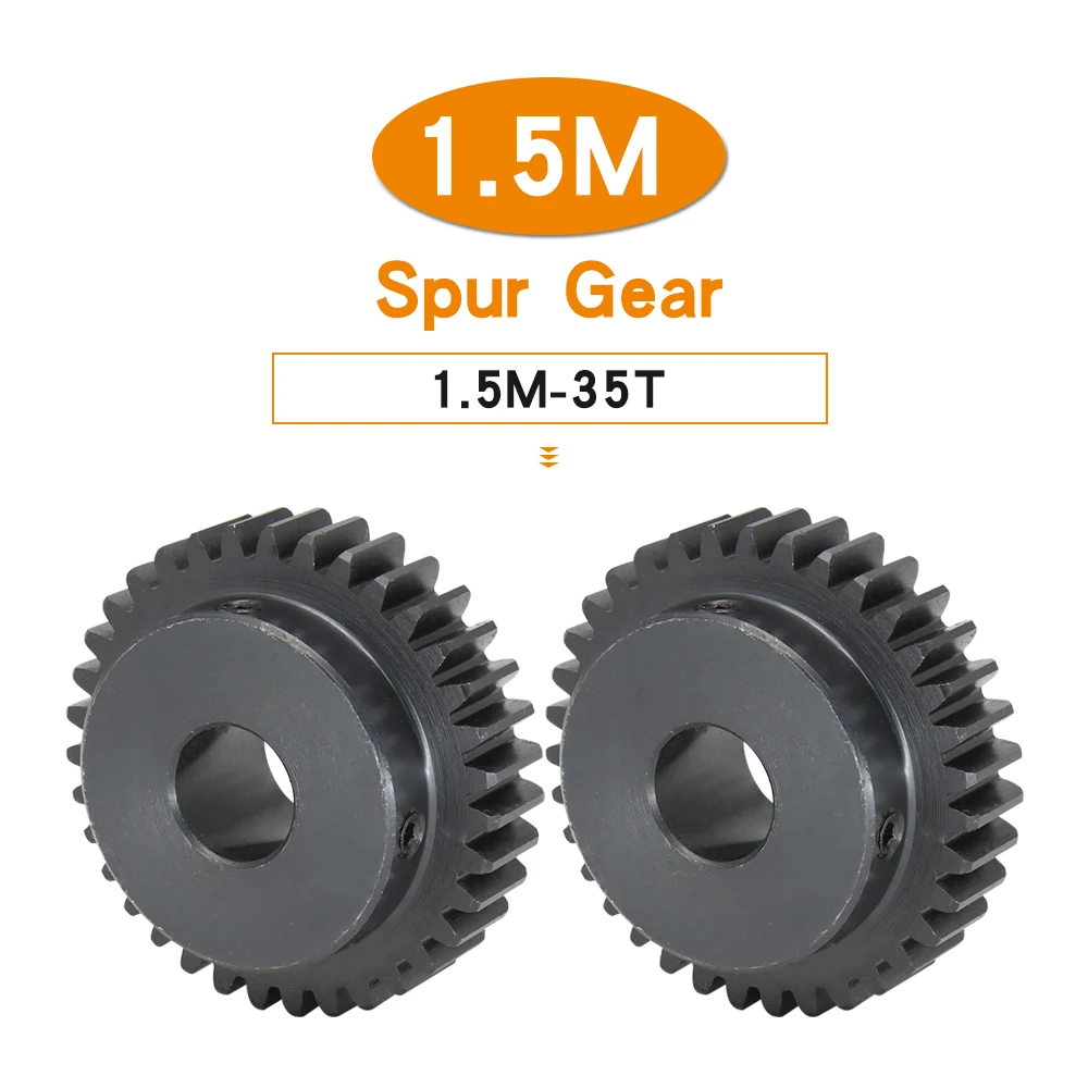 Spur Gear 1.5M-35T Bore Size 6/8/10/12/14/15/16/17/19/20 mm Teeth Thickness 12 mm Carbon Steel Worm Gearss For Electric Motor