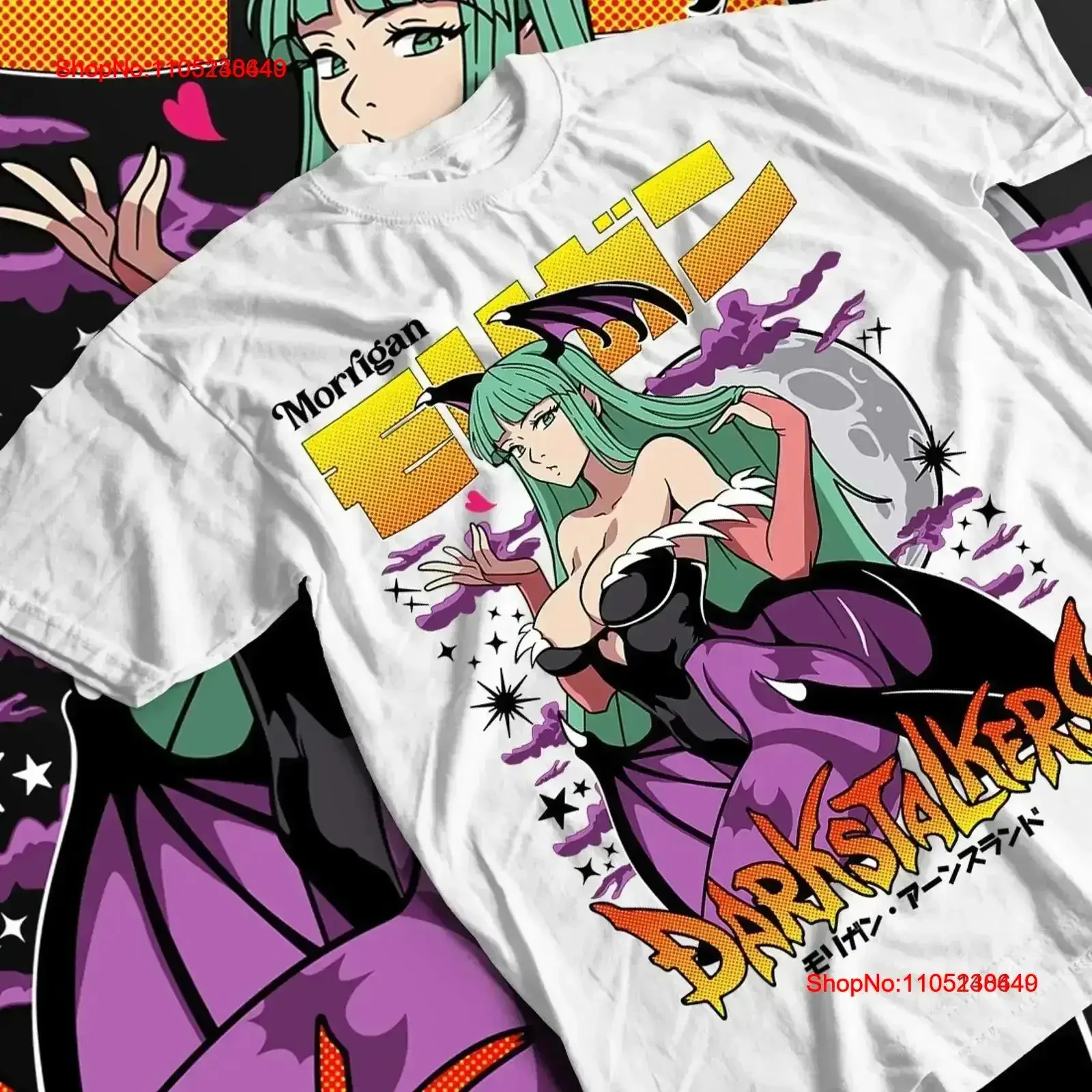Morrigan Aensland T shirt Darkstalkers Anime Waifu All vintage Washed Breathable Comfortable Top For Everyday Wear graphic