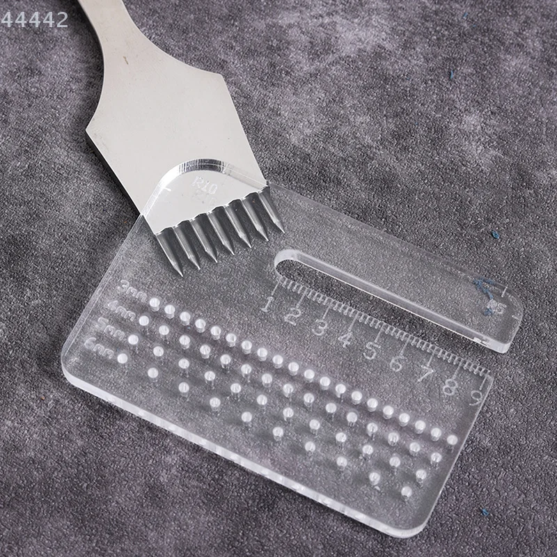 4mm Thick Multifunctional Cutting Tool Acrylic Rounded Cutting Distance Ruler Transparent Cutting Aid Handmade Leather Tool